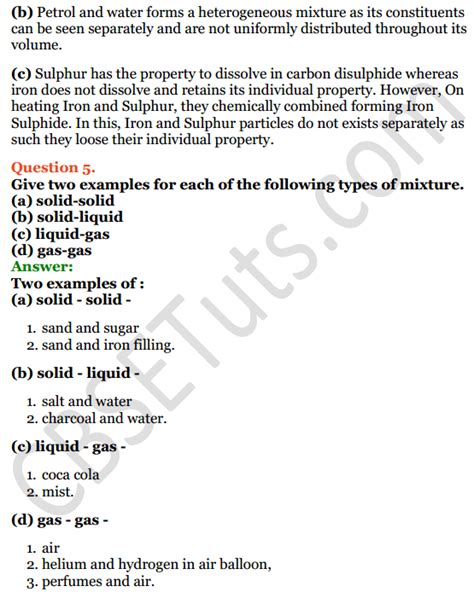 Selina Concise Chemistry Class 6 Icse Solutions Chapter 5 Pure Substances And Mixtures