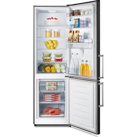 Fridgemaster Mc55265deb 55cm Free Standing Fridge Freezer Black E Rated