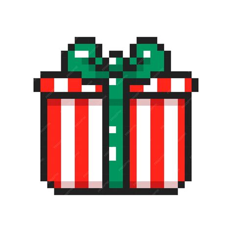 Premium Vector | Pixel art Christmas present pixel gift