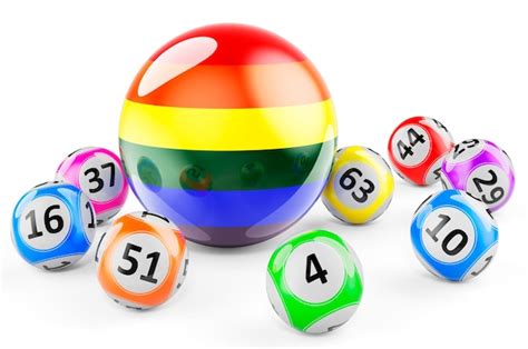 Bolas de lotería con la bandera del arco iris lgbt 3d rendering aislado