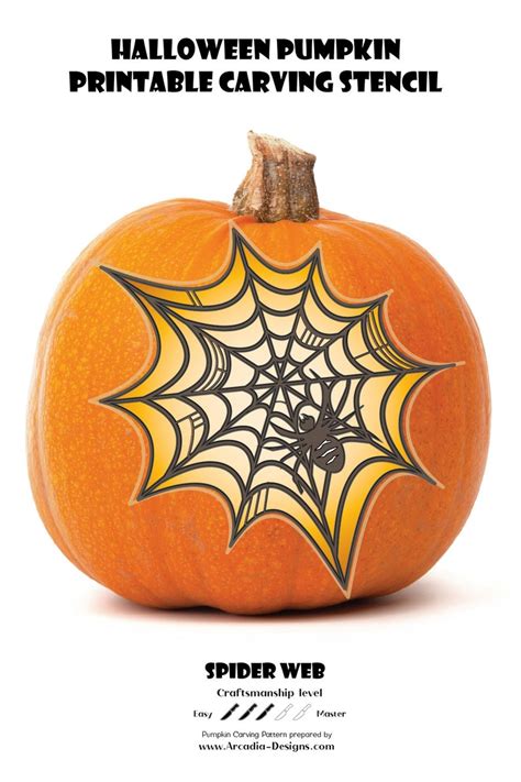 Spider Web Printable Stencil Halloween Pumpkin Carving Etsy