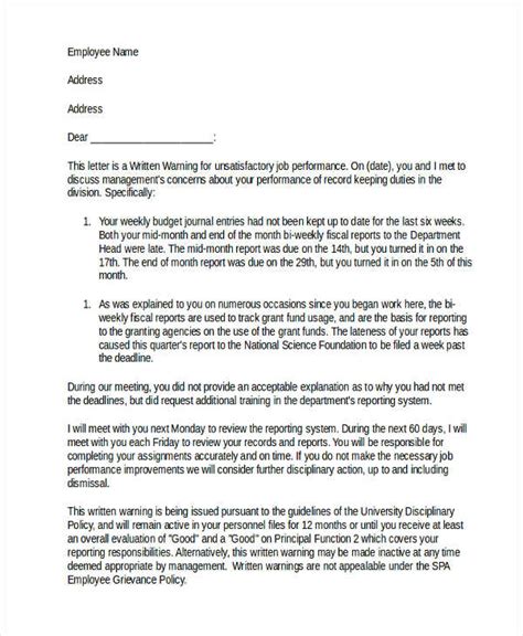 13 Final Warning Letter Template 13 Word Pdf Format Download