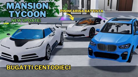 Roblox Mansion Tycoon New Cars Update Showcase 20M Bugatti