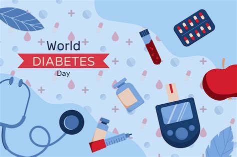 Free Vector | Hand drawn flat world diabetes day background