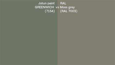 Jotun Paint GREENWICH 7154 Vs RAL Moss Grey RAL 7003 Side By Side