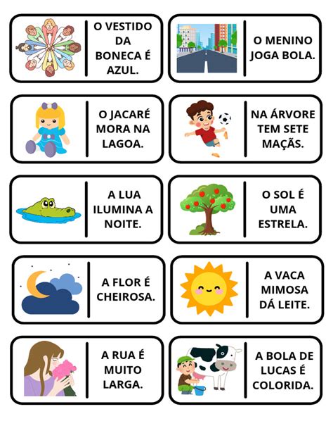Dominó Das Frases Para Imprimir Grátis - Dominó de Frases | PDF