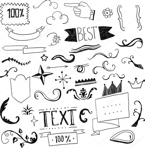 Hand Drawn Set Of Design Elements Stock Vector Image By ©orfeev 46014467