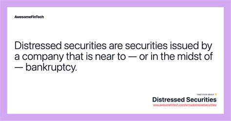 Distressed Securities | AwesomeFinTech Blog