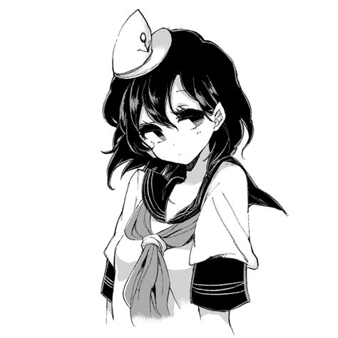 Safebooru 1girl Anchor Ascot Black Hair Hat Hisona Suaritesumi