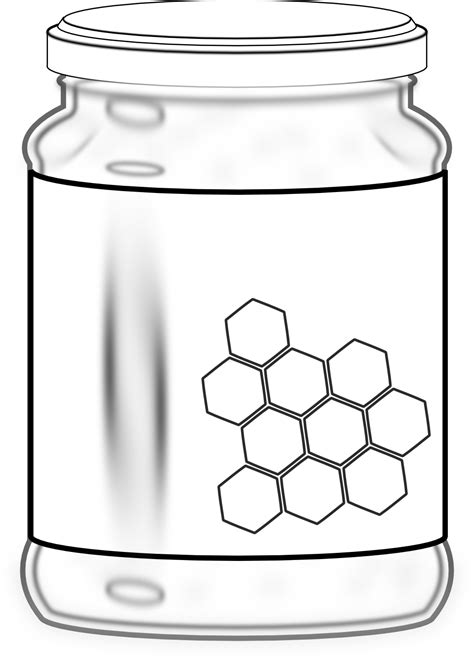 Honey Jar Black White Line Art 999px 296 Coloring Jar Honey Free