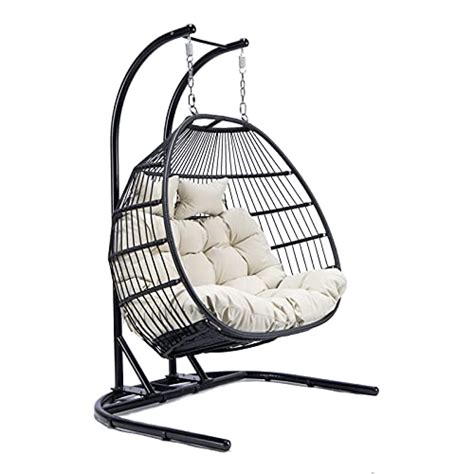 Mua Leisuremod Wicker Person Double Folding Hanging Egg Swing Chair