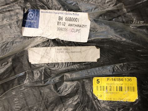 B66680001 КОВРИКИ С140 РЕЗ. АНТРАЦИ MERCEDES | Запчасти на DRIVE2