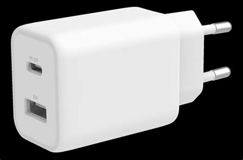 Deltaco Vegglader 1xUSB A 1xUSB C PD 30W Hvit Teknikkdeler No