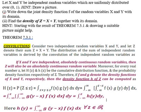 Solved Let X And Y Be Independent Random Variables Which Are Chegg