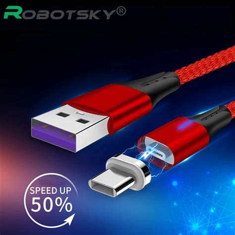 Aliexpress.com : Buy Magnetic Type C Data Cable 5A USB C Fast Charging Code Nylon Braid USB C ...