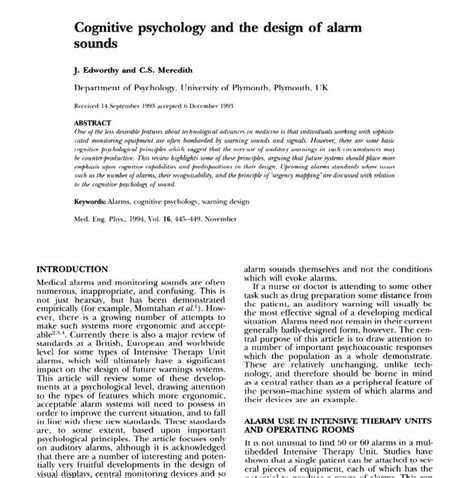 An Article In A Book With The Title Cognitive Psychology And The Design