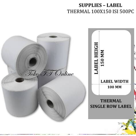 Jual Label Stiker Thermal 100x150 Mm 10x15cm 500pcs Stiker Label