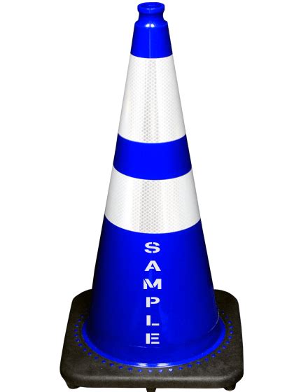 Blue 28 Inch 7 Lbs Black Base Cone 6 Inch 4 Inch Reflective Collars And