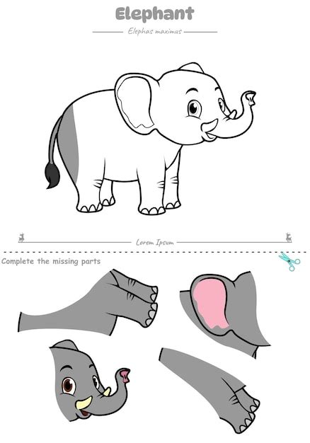 Premium Vector | Cut and paste elephant ready for print