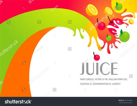 Juice Fruit Liquid Drops Splash Colorful Background Stock Vector ...