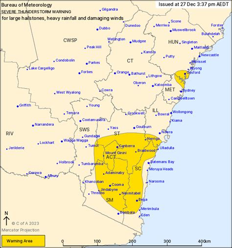 Nsw Severe Thunderstorm Warning Large Hail Damaging Winds Heavy Rain