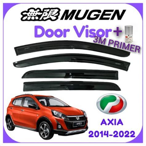 PERODUA AXIA 2014 2022 Door Visor Mugen Style Acrylic Wind Deflector