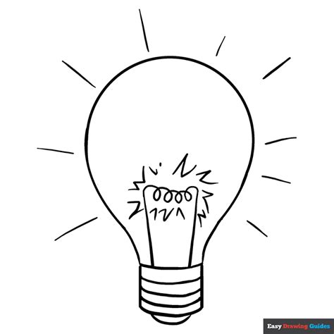 Light Bulb Coloring Page Easy Drawing Guides