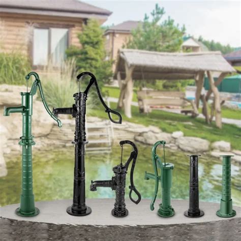 Vevor Black Green Hand Water Pump Stand Heavy Duty Cast Iron Garden