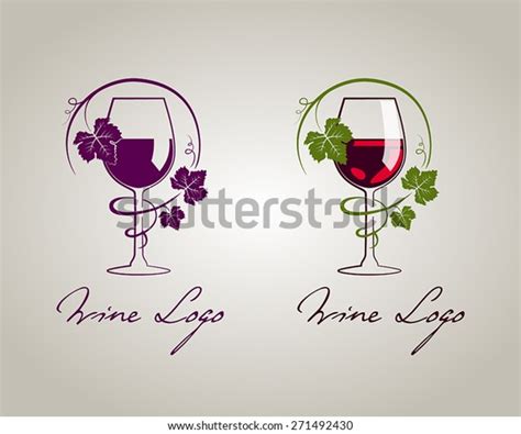 Wine Glass Logo Template Stock Vector Royalty Free 271492430