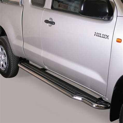 Pair Of Stainless Steel 50mm Running Board Side Steps Toyota Hilux Mk6