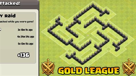 Clash Of Clans Town Hall 5 Defense Coc Th5 Trophy Hybrid Base Defense Strategy Youtube