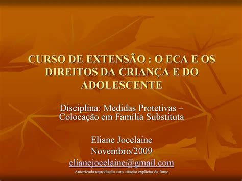 PPT CURSO DE EXTENS O O ECA E OS DIREITOS DA CRIAN A E DO