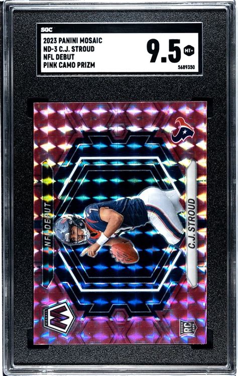 2023 Panini Mosaic ND 3 CJ Stroud NFL Debut Pink Camo Prizm SGC 9 5