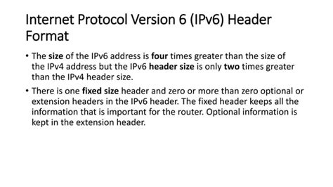 Ipv6 Header Format Pptx