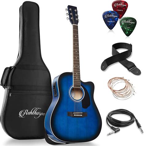 Ashthorpe Paquete De Guitarra Ac Stica Y El Ctrica Dreadnought Cutaway