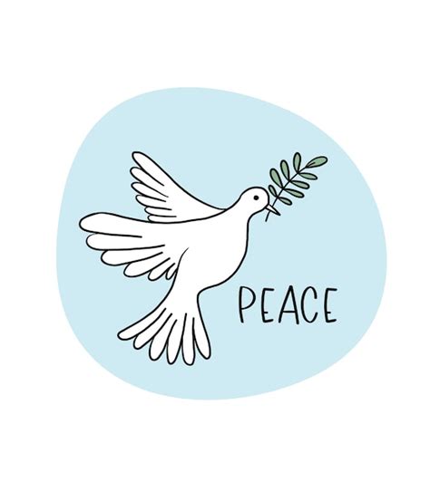 Premium Vector Flying Pigeon With Branch And Leaves Dove Of Peace On