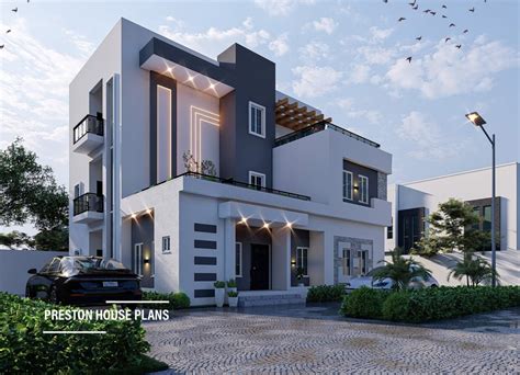 6 Bedroom Contemporary Home Design Preston House Plans