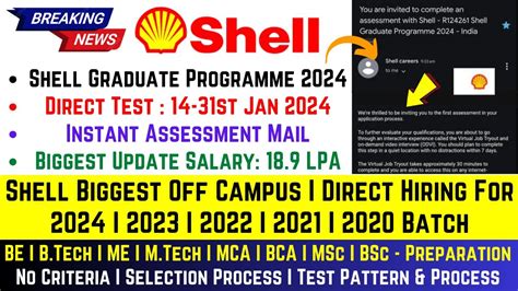 Shell Off Campus Drive Batch Shell Graduate Hiring