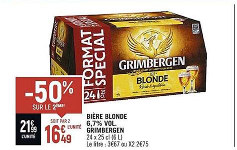 Promo Bière Blonde 6 7 Vol Grimbergen chez Spar iCatalogue fr