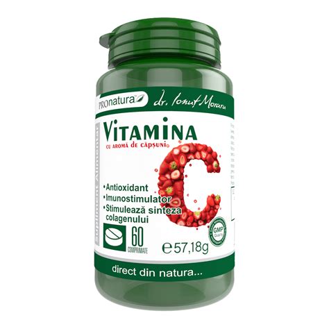 Vitamina C Aroma De Capsuni 60 Comprimate Pro Natura Farmacia Tei