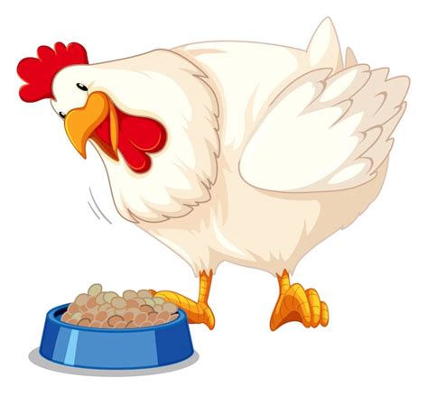 Free Vector | A chicken eating food