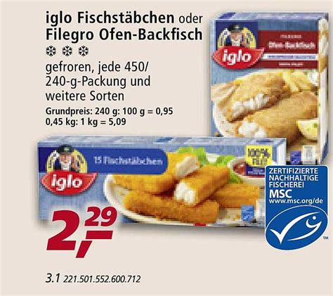 Iglo Fischstäbchen Oder Filegro Ofen backfisch Angebot bei Real