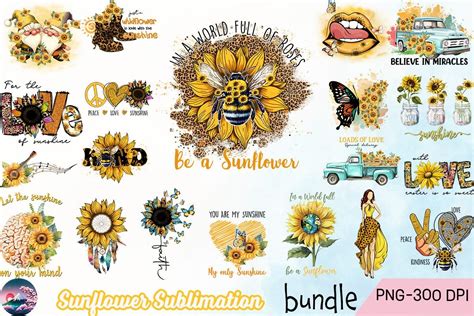 Sunflower Sublimation Bundle Bundle · Creative Fabrica