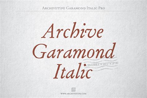 Archive Garamond Italic Pro A Serif Font By Archive Type Fonts