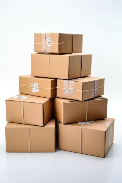 Premium AI Image Mail Cardboard Boxes On A White