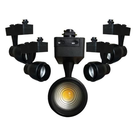 Spot Led Sur Rail W Multi Angle Cob Monophas Noir Pack De Noir