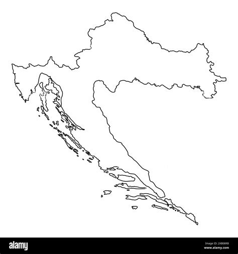 Croatia Outline Map Isolated On White Background Stock Vector Image