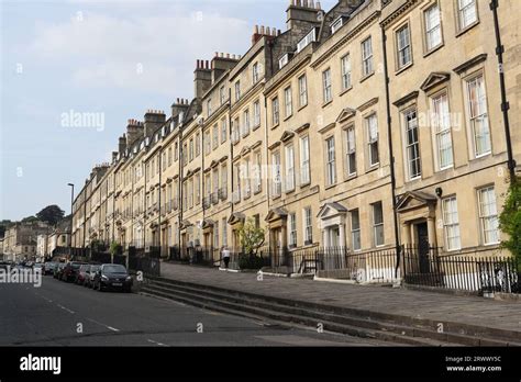 Historical Georgian Buildings Houses Along Lansdown Road Belvedere Bath