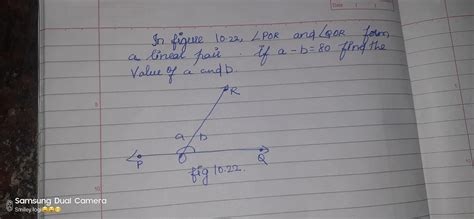 In Fig 10 22 Angle Por And Angle Qor From A Linear Pair If A B 80 Find