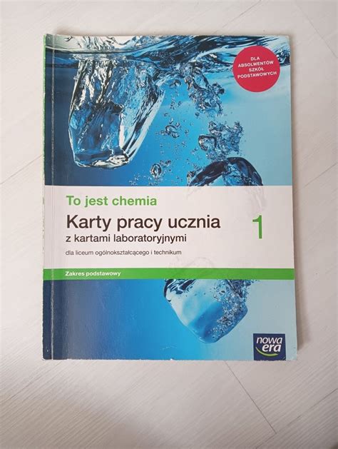 Niewypełnione karty pracy ucznia z chemii To jest Chemia Nowa Era